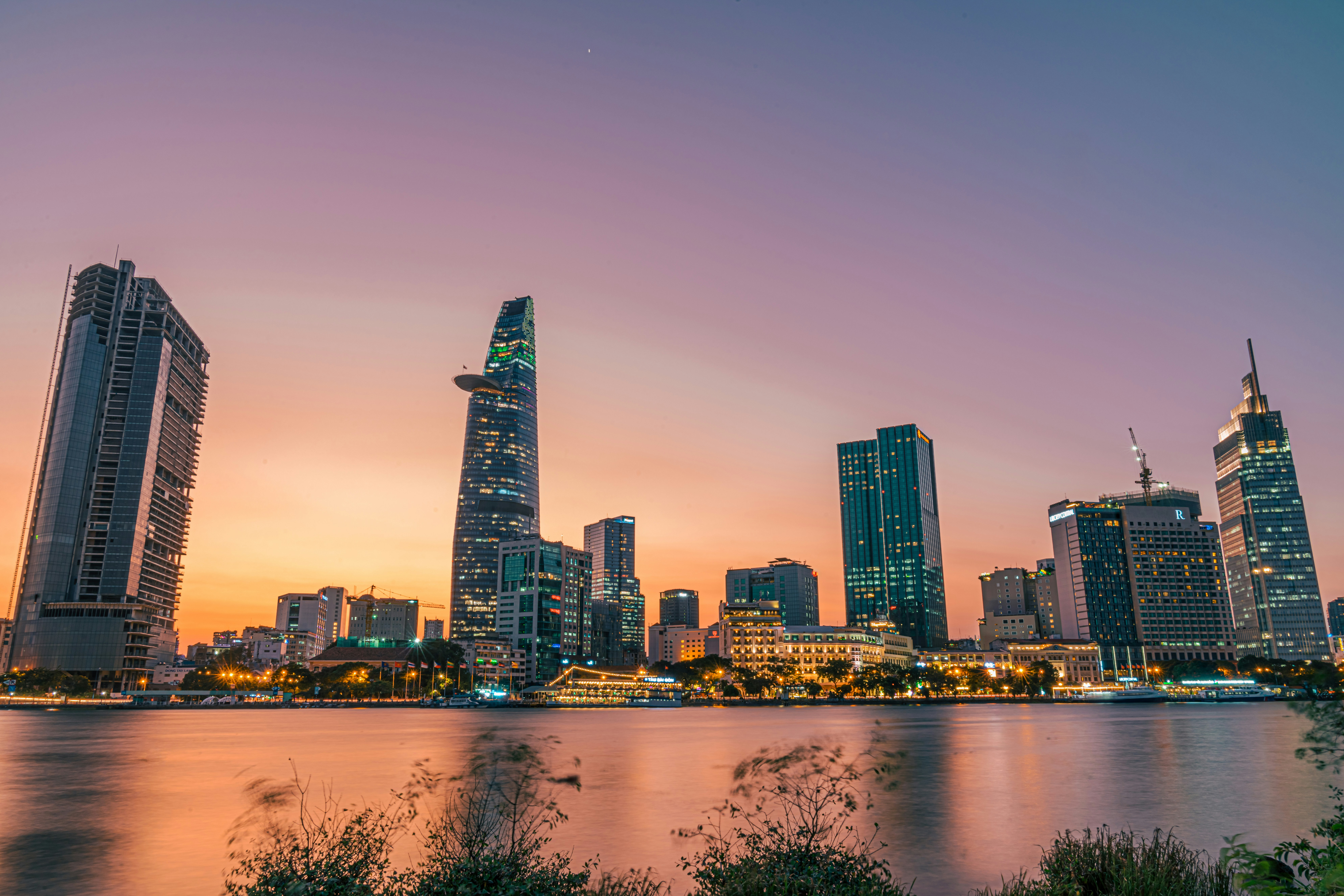 Ho Chi Minh City skyline at sunset